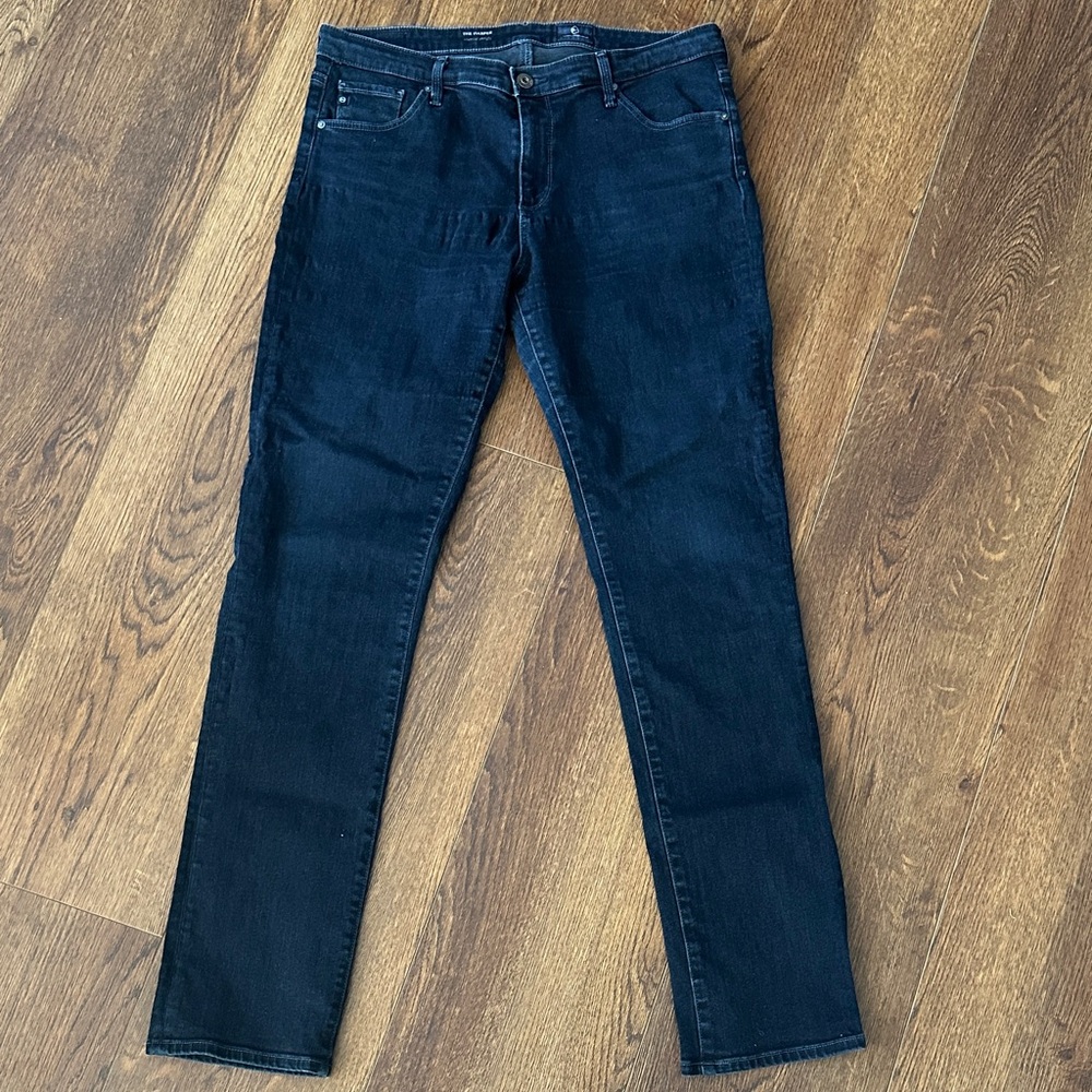 AG Adriano Goldschmied Women's Dark Blue Straight Leg Jeans